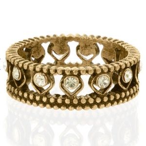 Golden Crystal Ring Lotus Chloe + Isabel New